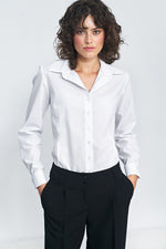 Langermet skjorte Nife til dame fra MS StyleHaven, laget av Bomull; polyester, farge Blå, størrelse 42, med long ermer, perfekt til casual; dress