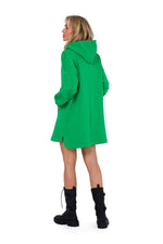 Strikket Dagkjole - Moe til dame fra MS StyleHaven, laget av polyester, farge Grønn, størrelse L/XL, med long ermer, perfekt til dress