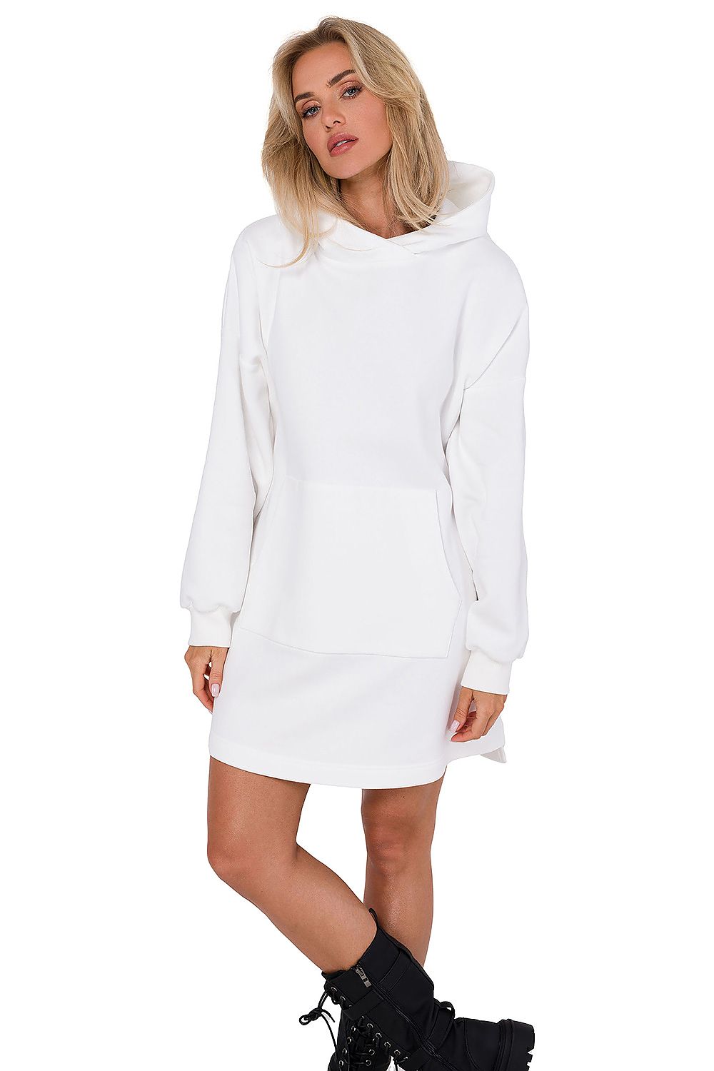 Strikket Dagkjole - Moe til dame fra MS StyleHaven, laget av polyester, farge Rosa, størrelse L/XL, med long ermer, perfekt til dress