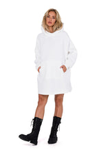 Strikket Dagkjole - Moe til dame fra MS StyleHaven, laget av polyester, farge Rosa, størrelse 2XL/3XL, med long ermer, perfekt til dress