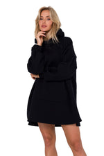 Strikket Dagkjole - Moe til dame fra MS StyleHaven, laget av polyester, farge beige, størrelse L/XL, med long ermer, perfekt til dress