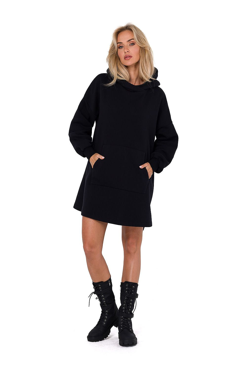 Strikket Dagkjole - Moe til dame fra MS StyleHaven, laget av polyester, farge beige, størrelse 2XL/3XL, med long ermer, perfekt til dress