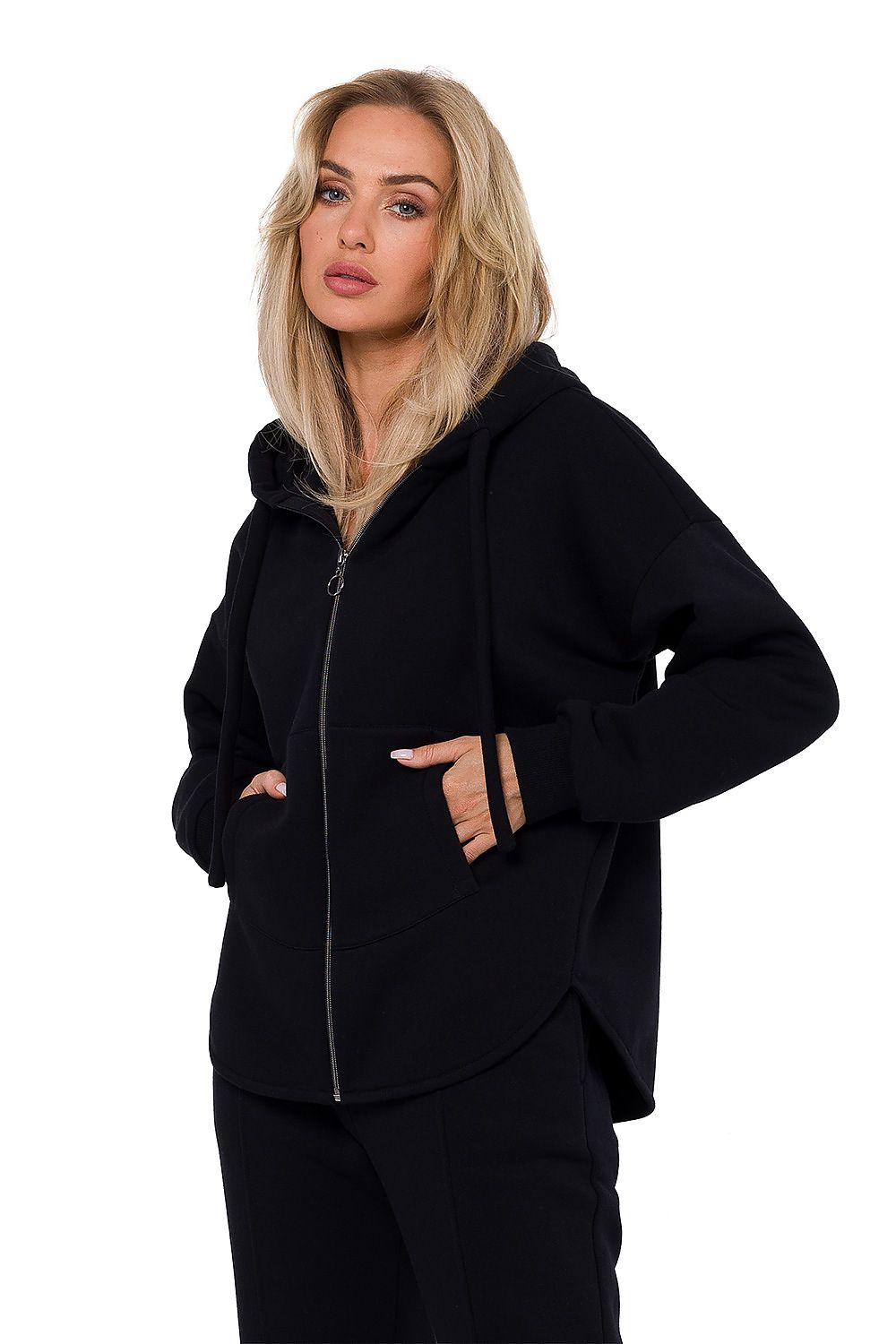 Strikket Genser - Moe til dame fra MS StyleHaven, laget av polyester, farge Svart, størrelse L/XL, med long ermer, perfekt til dress