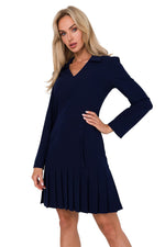 Krage  Dagkjole - Moe til dame fra MS StyleHaven, laget av Viskose; polyester, farge Grønn, størrelse M, med long ermer, perfekt til dress