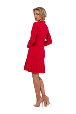 Krage  Dagkjole - Moe til dame fra MS StyleHaven, laget av Viskose; polyester, farge Marineblå, størrelse L, med long ermer, perfekt til dress