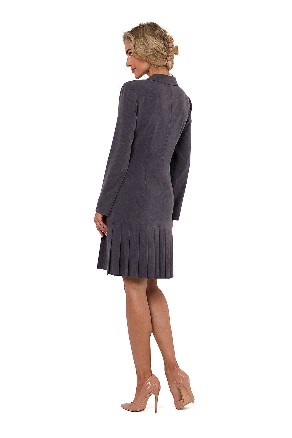 Krage  Dagkjole - Moe til dame fra MS StyleHaven, laget av Viskose; polyester, farge Rød, størrelse s, med long ermer, perfekt til dress