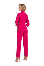 3/4-ermer Jumpsuit - Moe til dame fra MS StyleHaven, laget av polyester; Viskose, farge Rosa, størrelse M, med 45720 ermer, perfekt til dress