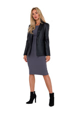 Miljøvennlig skinn Jakke - Moe til dame fra MS StyleHaven, laget av polyester, farge Svart, størrelse M, med long ermer, perfekt til dress