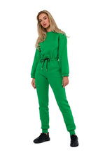 Jumpsuit - Moe til dame fra MS StyleHaven, laget av Bomull; polyester, farge Grønn, størrelse s, med long ermer, perfekt til dress
