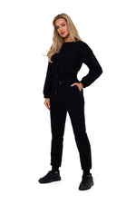 Jumpsuit - Moe til dame fra MS StyleHaven, laget av Bomull; polyester, farge Rosa, størrelse s, med long ermer, perfekt til dress