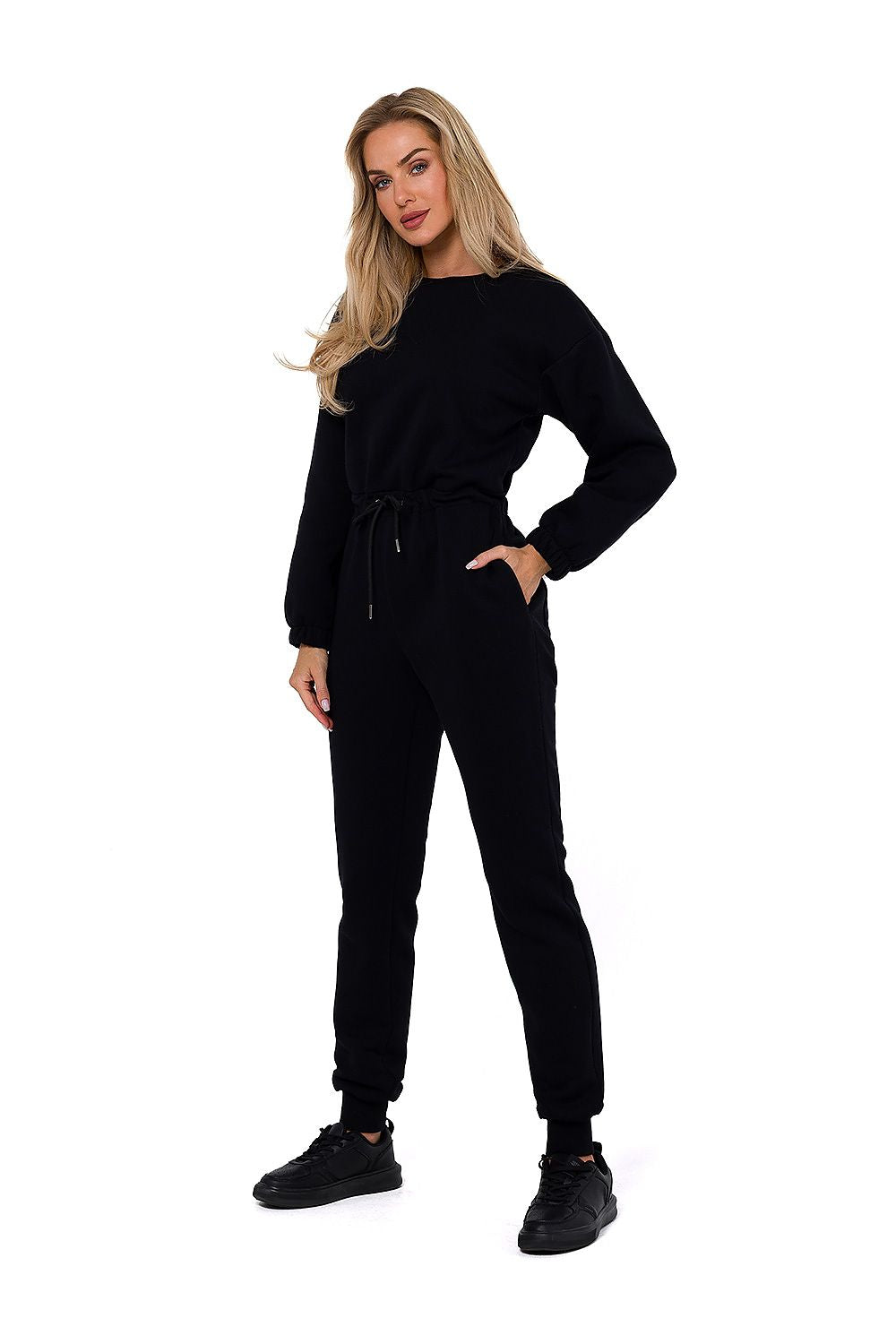Jumpsuit - Moe til dame fra MS StyleHaven, laget av Bomull; polyester, farge Rosa, størrelse s, med long ermer, perfekt til dress