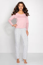 Pyjamas Momenti Per Me til dame fra MS StyleHaven, laget av Viskose; Elastan-1; Bomull, farge Rosa, størrelse s, med long ermer, perfekt til casual; dress
