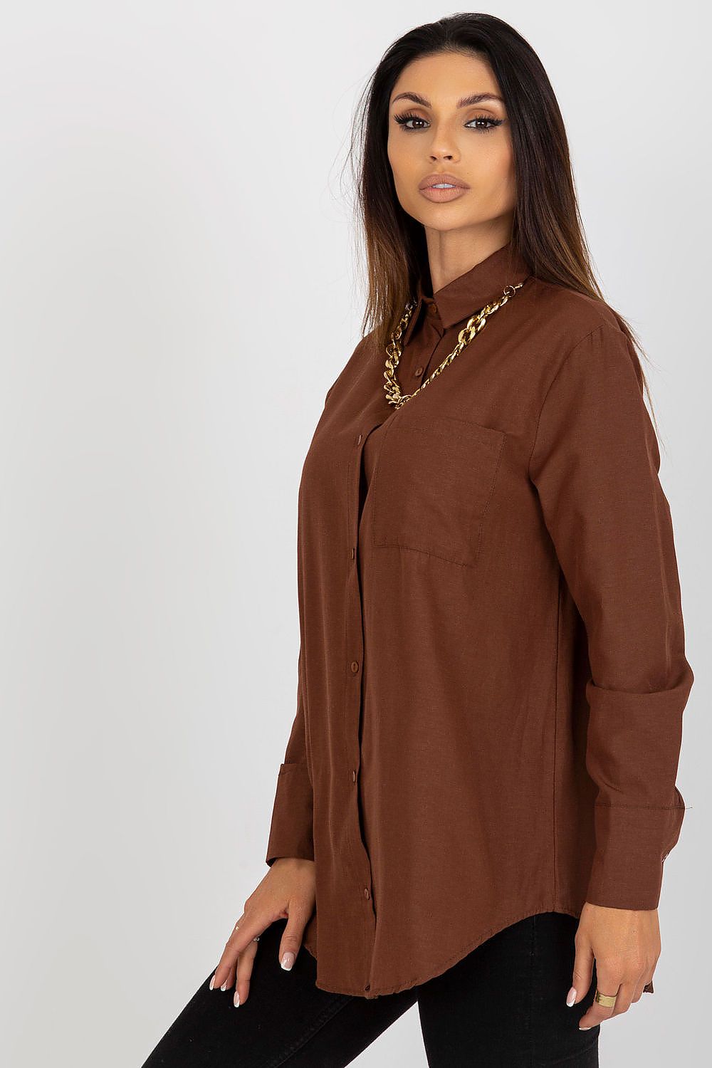 Klassisk Skjorte med Lange Ermer - FP til dame fra MS StyleHaven, størrelse M, med long, kjolelengde knee, kjolestil sweater