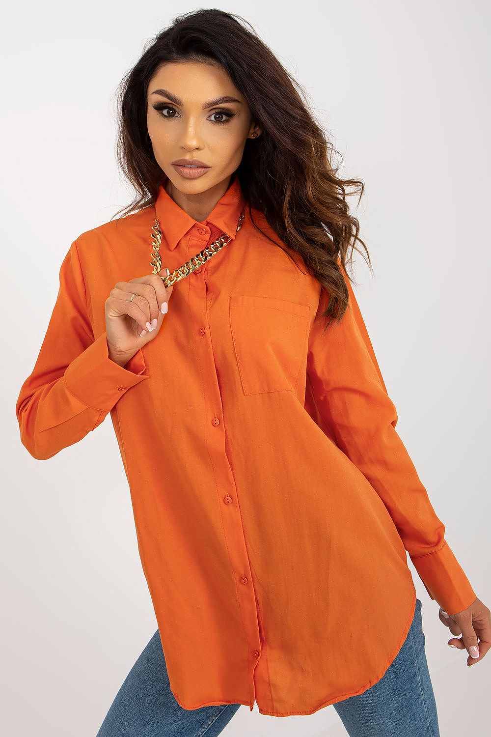 Klassisk Skjorte med Lange Ermer - FP til dame fra MS StyleHaven, størrelse s, med long, kjolelengde knee, kjolestil sweater