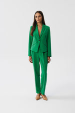 Damebukser Stylove til dame fra MS StyleHaven, laget av polyester; Viskose, farge Grønn, størrelse M, med long ermer, perfekt til dress