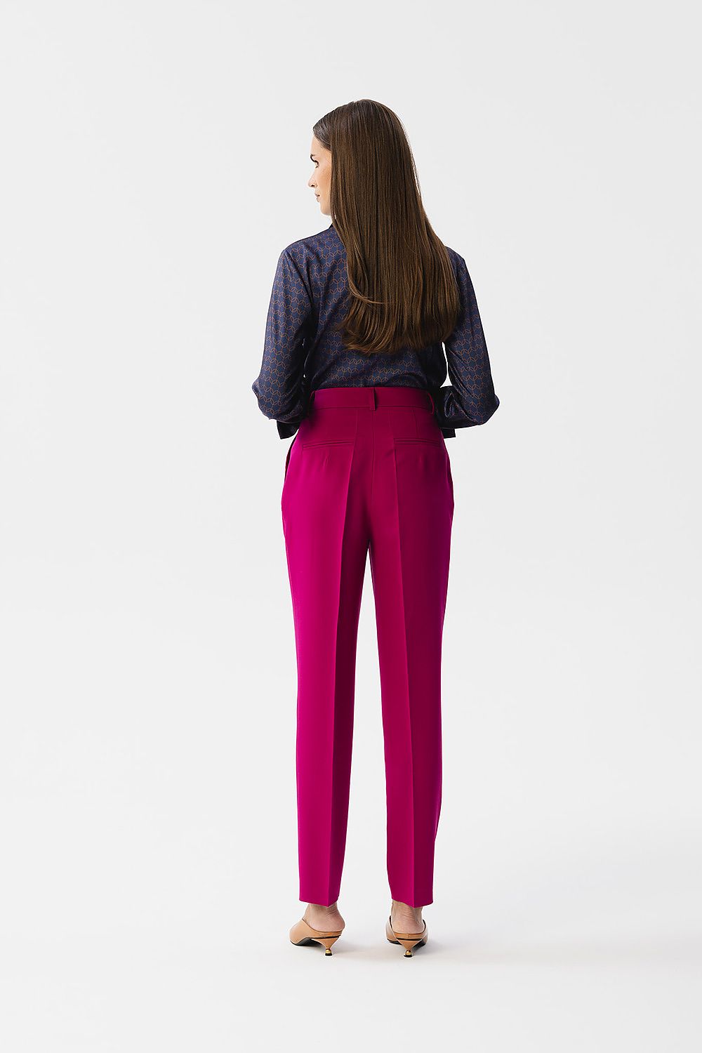 Damebukser Stylove til dame fra MS StyleHaven, laget av polyester; Viskose, farge Fiolett, størrelse M, med long ermer, perfekt til dress