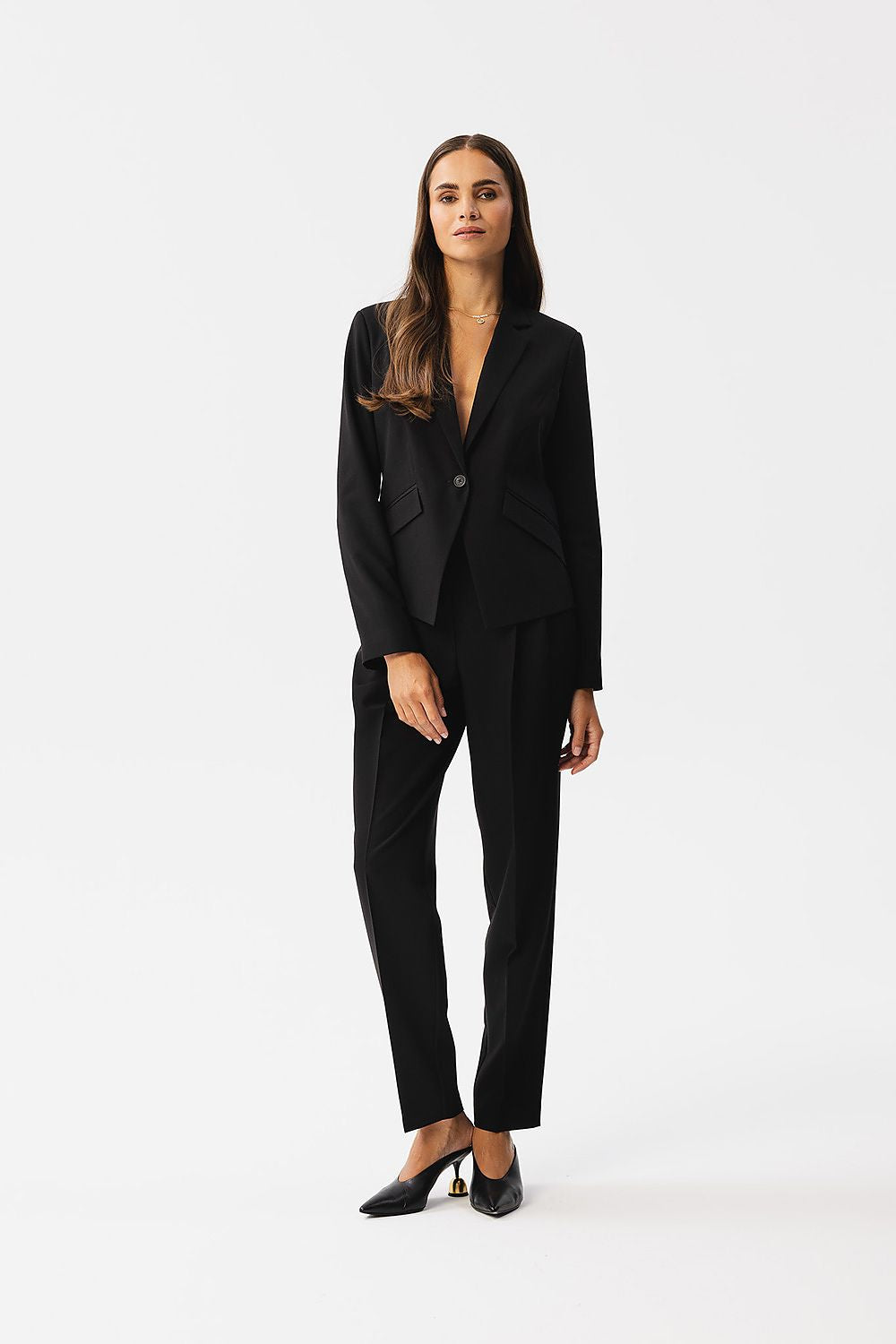 Damebukser Stylove til dame fra MS StyleHaven, laget av polyester; Viskose, farge Fiolett, størrelse XL, med long ermer, perfekt til dress