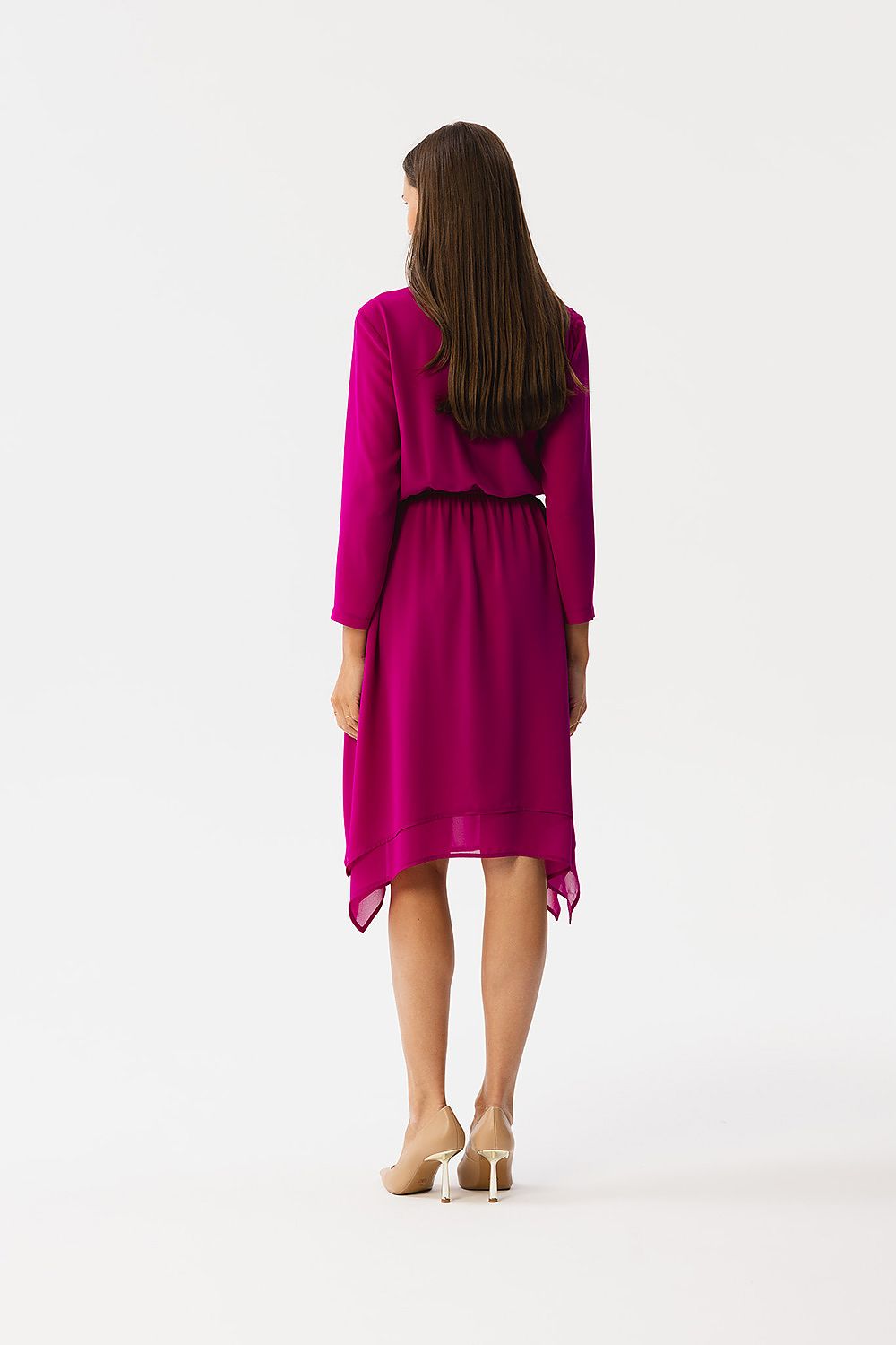 Cocktailkjole Stylove til dame fra MS StyleHaven, laget av polyester, farge Grønn, størrelse XL, med lang ermer, perfekt til dress