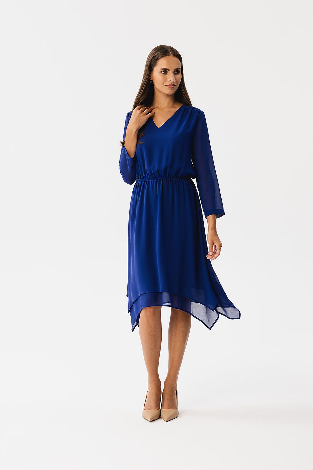 Cocktailkjole Stylove til dame fra MS StyleHaven, laget av polyester, farge Fiolett, størrelse M, med lang ermer, perfekt til dress
