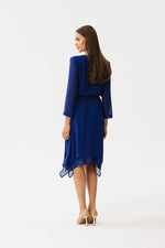 Cocktailkjole Stylove til dame fra MS StyleHaven, laget av polyester, farge Fiolett, størrelse L, med lang ermer, perfekt til dress