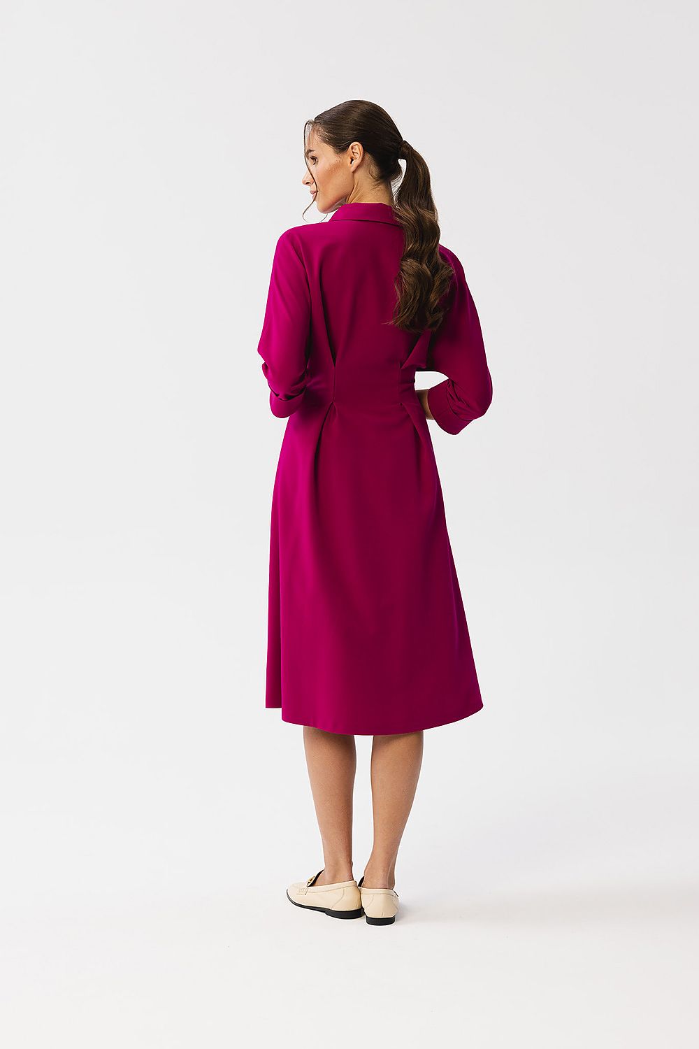 Dagkjole Stylove til dame fra MS StyleHaven, laget av polyester; Viskose; Elastan-1, farge Grønn, størrelse XL, med lang ermer, perfekt til dress