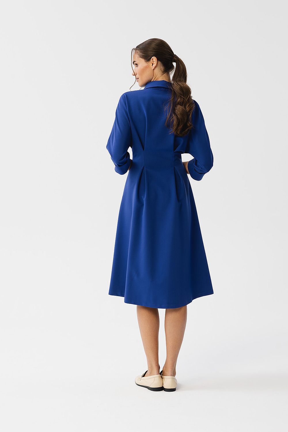 Dagkjole Stylove til dame fra MS StyleHaven, laget av polyester; Viskose; Elastan-1, farge Fiolett, størrelse XL, med lang ermer, perfekt til dress