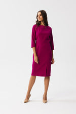 Dagkjole Stylove til dame fra MS StyleHaven, laget av polyester; Viskose; Elastan-1, farge Grønn, størrelse L, med lang ermer, perfekt til dress