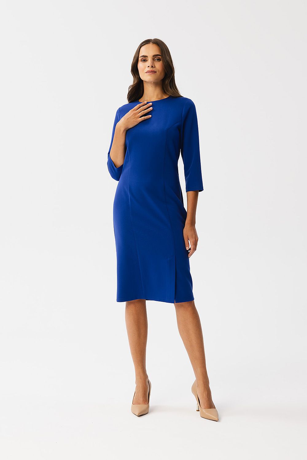 Dagkjole Stylove til dame fra MS StyleHaven, laget av polyester; Viskose; Elastan-1, farge Fiolett, størrelse M, med lang ermer, perfekt til dress