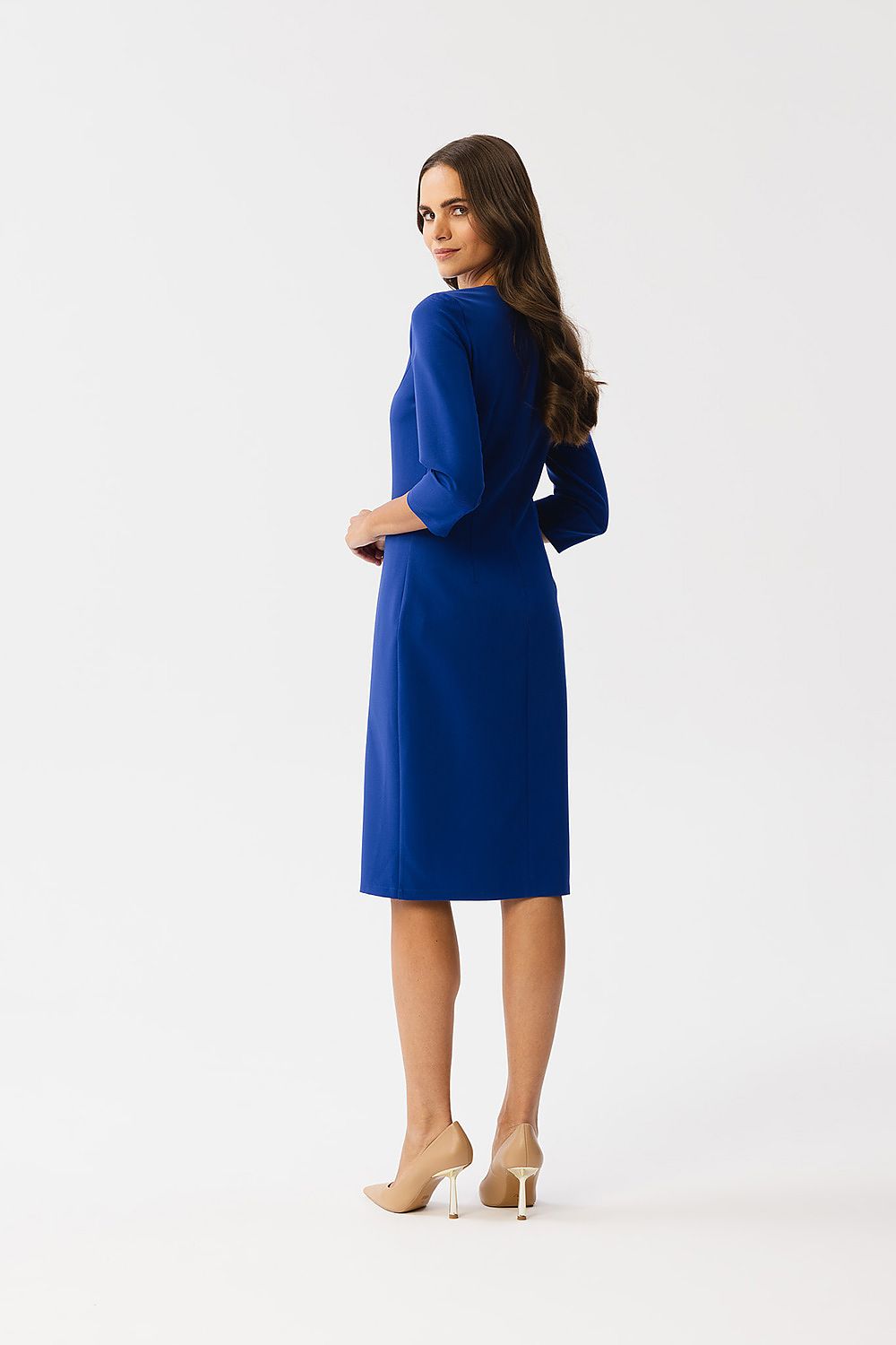 Dagkjole Stylove til dame fra MS StyleHaven, laget av polyester; Viskose; Elastan-1, farge Fiolett, størrelse L, med lang ermer, perfekt til dress