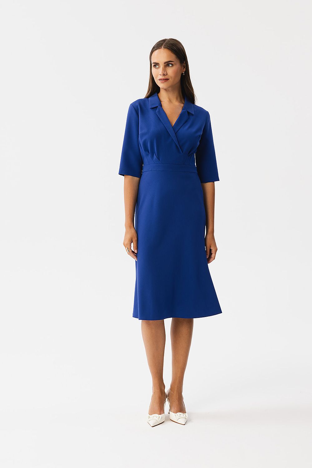 Dagkjole Stylove til dame fra MS StyleHaven, laget av polyester; Viskose; Elastan-1, farge Fiolett, størrelse M, med lang ermer, perfekt til dress