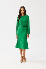Dagkjole Stylove til dame fra MS StyleHaven, laget av polyester; Viskose; Elastan-1, farge Grønn, størrelse s, med long ermer, knee lengde, kjolestil a-line; sheath, perfekt til dress