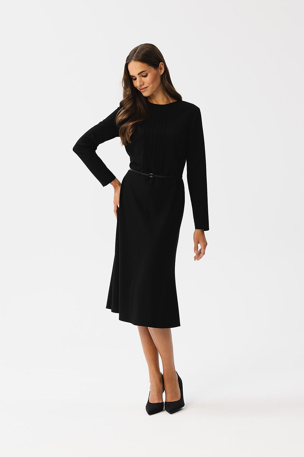 Dagkjole Stylove til dame fra MS StyleHaven, laget av polyester; Viskose; Elastan-1, farge Grønn, størrelse XXL, med long ermer, perfekt til dress