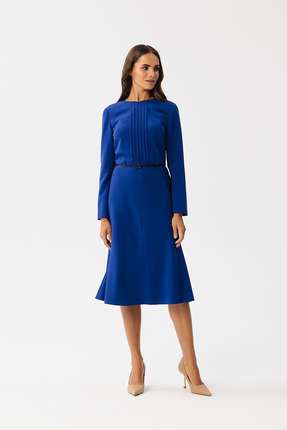Dagkjole Stylove til dame fra MS StyleHaven, laget av polyester; Viskose; Elastan-1, farge Fiolett, størrelse M, med long ermer, perfekt til dress