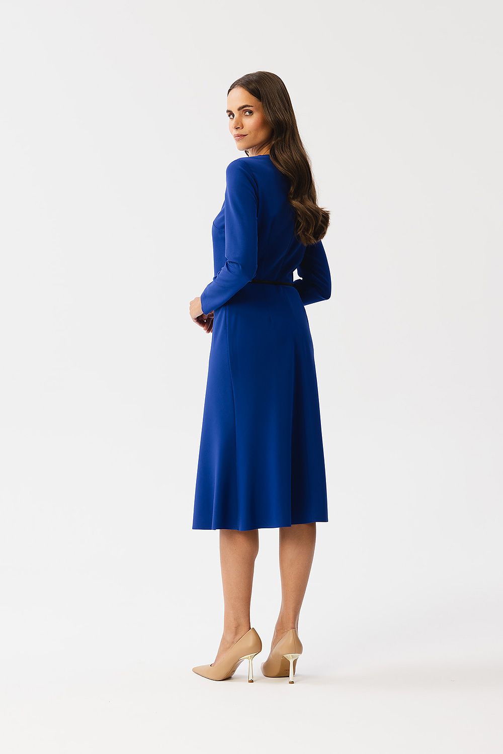 Dagkjole Stylove til dame fra MS StyleHaven, laget av polyester; Viskose; Elastan-1, farge Fiolett, størrelse L, med long ermer, perfekt til dress