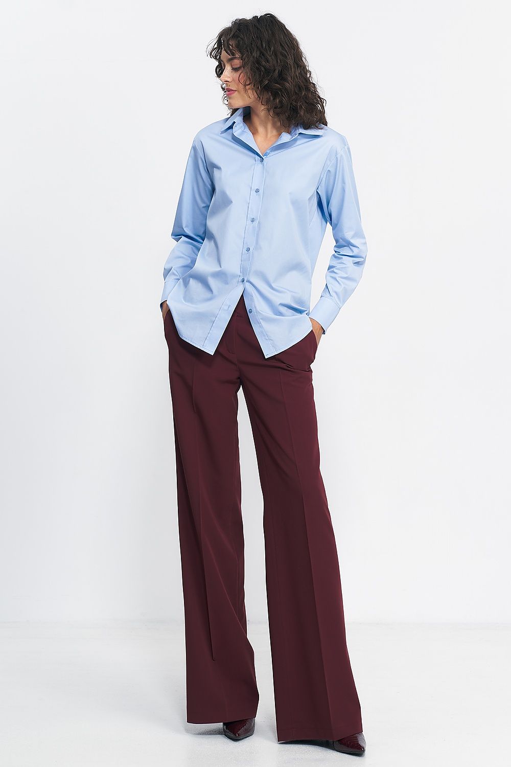 Bukser Nife til dame fra MS StyleHaven, laget av polyester; Viskose, farge Marineblå, størrelse 42, med long ermer, perfekt til casual; dress