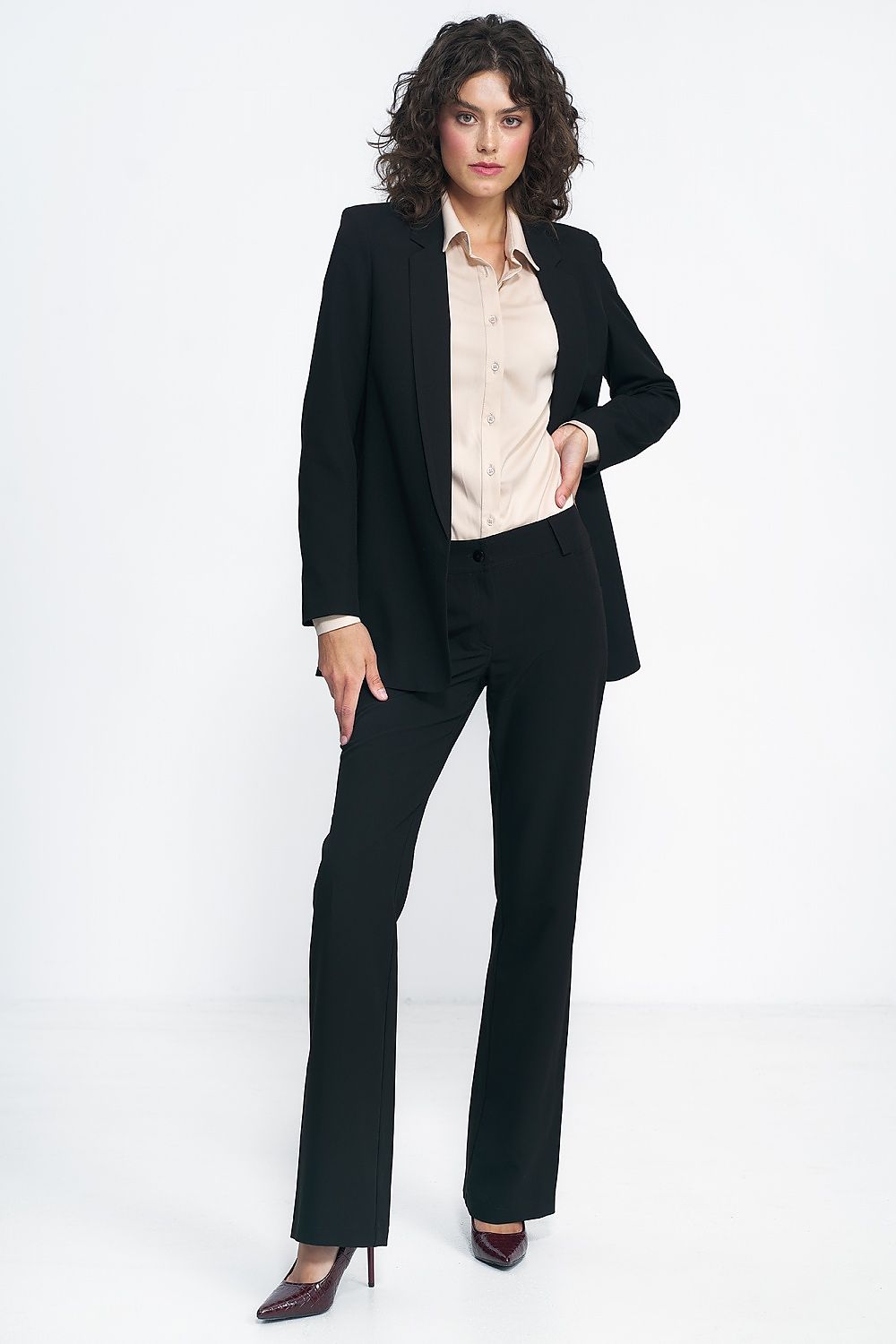 Bukser Nife til dame fra MS StyleHaven, laget av polyester; Viskose, farge Svart, størrelse 38, med long ermer, perfekt til casual; dress