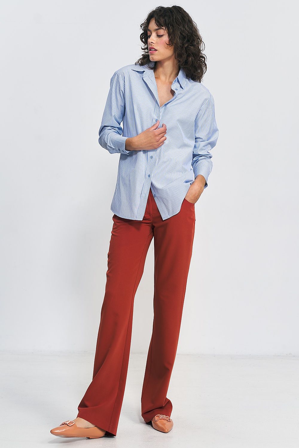 Bukser Nife til dame fra MS StyleHaven, laget av polyester; Viskose, farge Rød, størrelse 40, med long ermer, perfekt til casual; dress