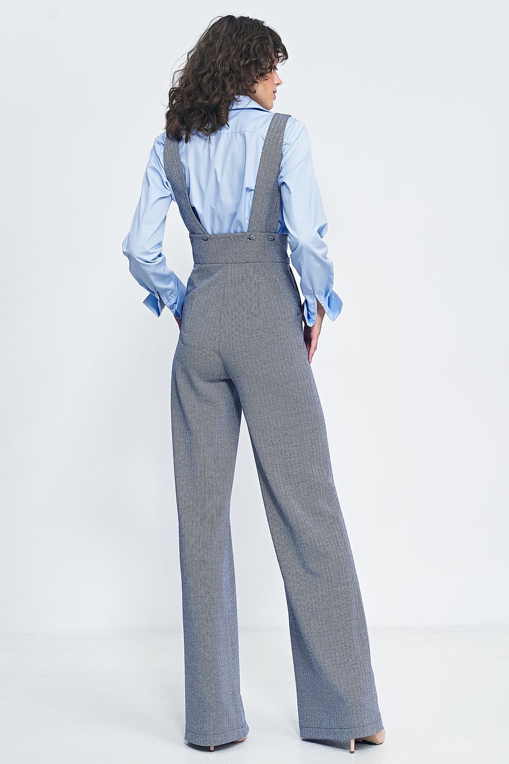 Jumpsuit Nife til dame fra MS StyleHaven, laget av polyester; Viskose, farge Marineblå, størrelse 34, med sleeveless ermer, perfekt til casual; dress