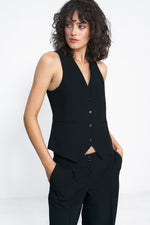 Gilet Nife til dame fra MS StyleHaven, laget av polyester; Viskose, farge Svart, størrelse 36, med long ermer, perfekt til casual; dress