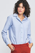Langermet skjorte Nife til dame fra MS StyleHaven, laget av Viskose, farge Blå, størrelse 36, med long ermer, perfekt til casual; dress