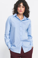 Langermet skjorte Nife til dame fra MS StyleHaven, laget av Viskose, farge Blå, størrelse 42, med long ermer, perfekt til casual; dress