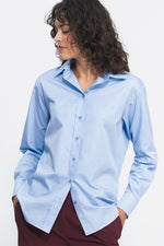 Langermet skjorte Nife til dame fra MS StyleHaven, laget av Viskose, farge Blå 2, størrelse 36, med long ermer, perfekt til casual; dress