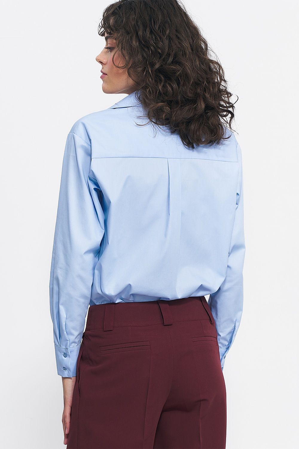 Langermet skjorte Nife til dame fra MS StyleHaven, laget av Viskose, farge Blå 2, størrelse 38, med long ermer, perfekt til casual; dress