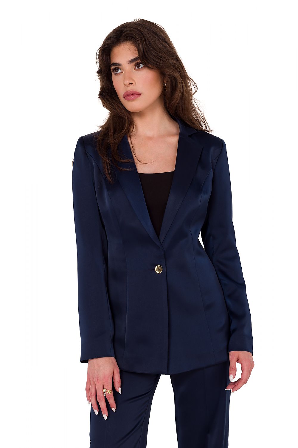 Jakke Makover til dame fra MS StyleHaven, laget av Sateng; polyester, farge Blå, størrelse XXL, med long ermer