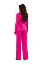 Sateng Jumpsuiten - Makover til dame fra MS StyleHaven, laget av polyester, farge Blå, størrelse M, med long ermer