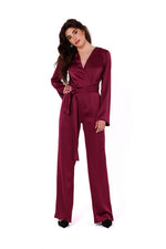 Sateng Jumpsuiten - Makover til dame fra MS StyleHaven, laget av polyester, farge Rosa, størrelse s, med long ermer