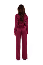 Sateng Jumpsuiten - Makover til dame fra MS StyleHaven, laget av polyester, farge Rosa, størrelse M, med long ermer
