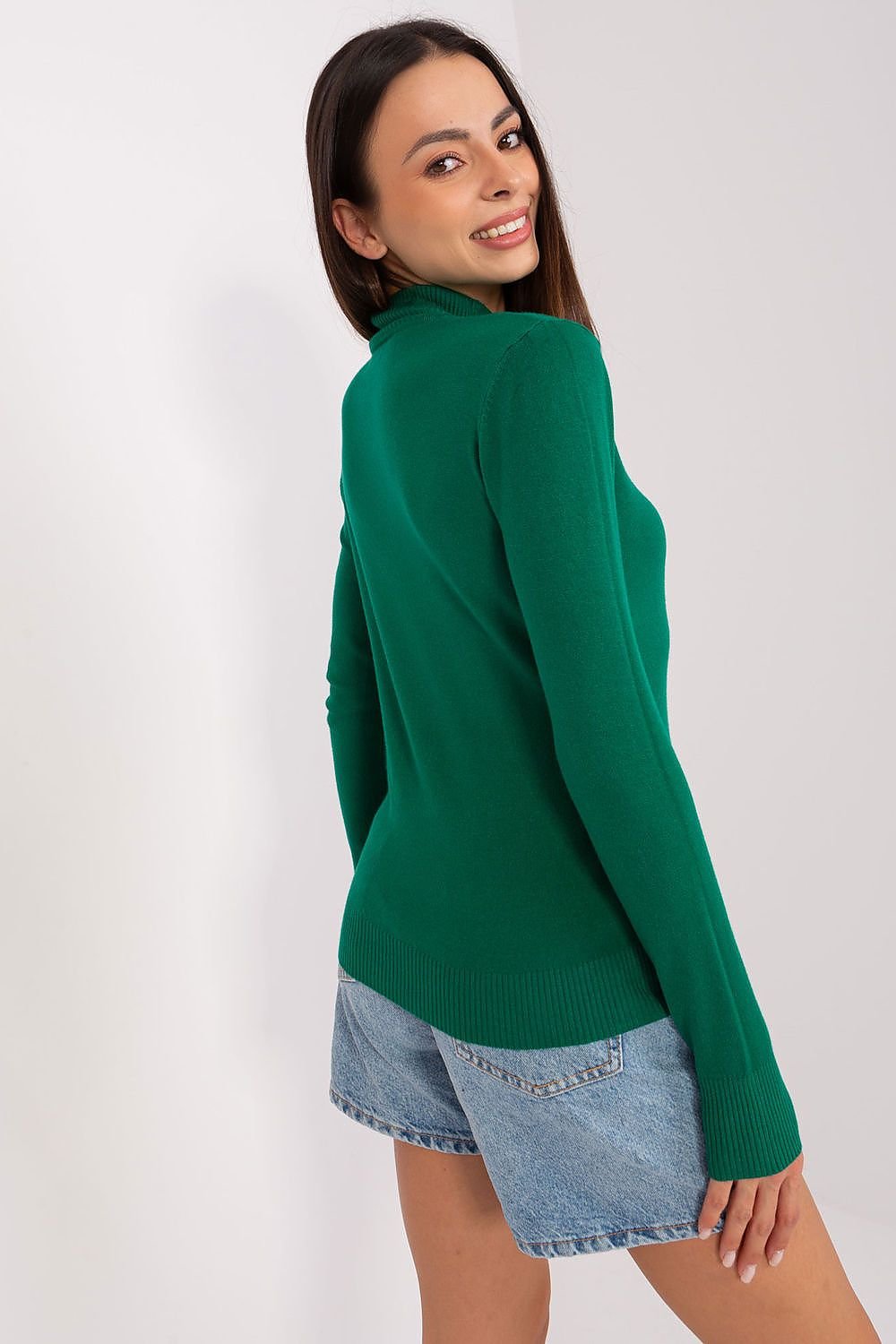 Langermet genser med turtleneck til dame fra MS StyleHaven, størrelse S/M, med long, bukselengde long, kjolelengde short; knee; mini; midi, kjolestil sweater; other