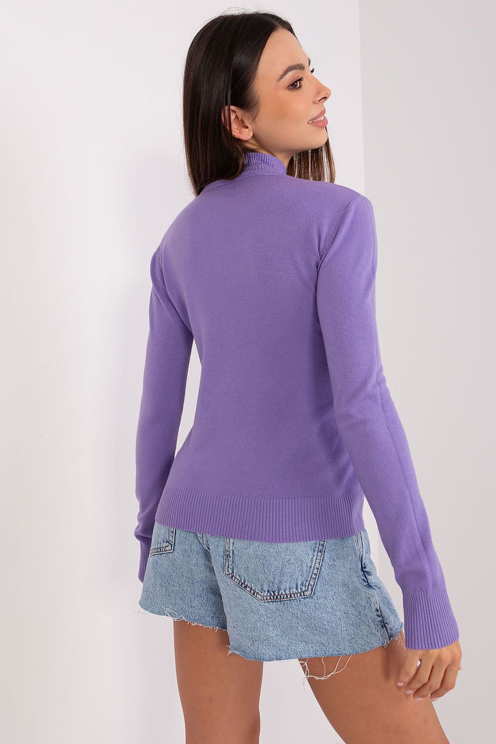 Langermet genser med turtleneck til dame fra MS StyleHaven, størrelse S/M, med long, bukselengde long, kjolelengde short; knee; mini; midi, kjolestil sweater; other