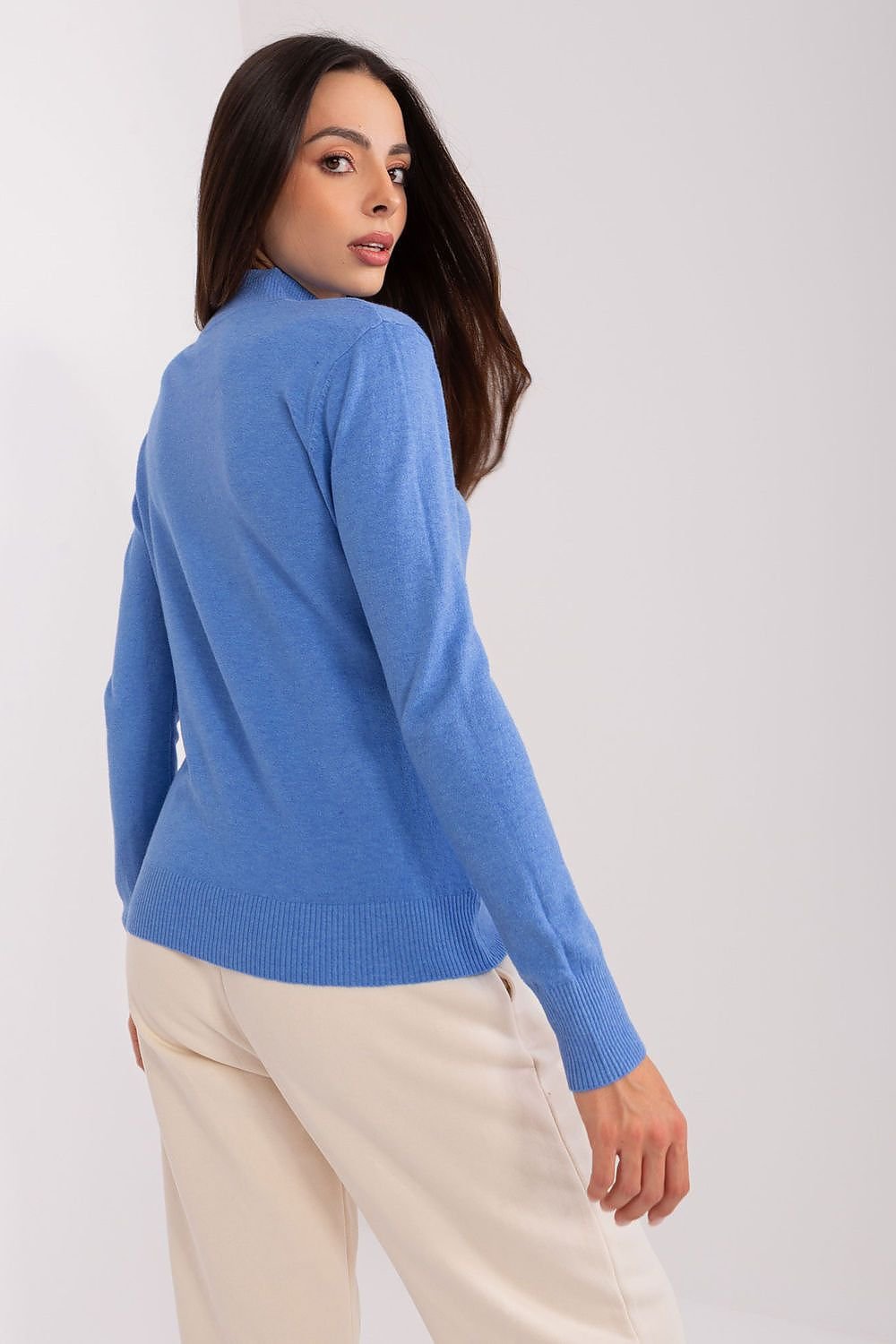 Langermet genser med turtleneck til dame fra MS StyleHaven, størrelse M/L, med long, bukselengde long, kjolelengde short; knee; mini; midi, kjolestil sweater; other